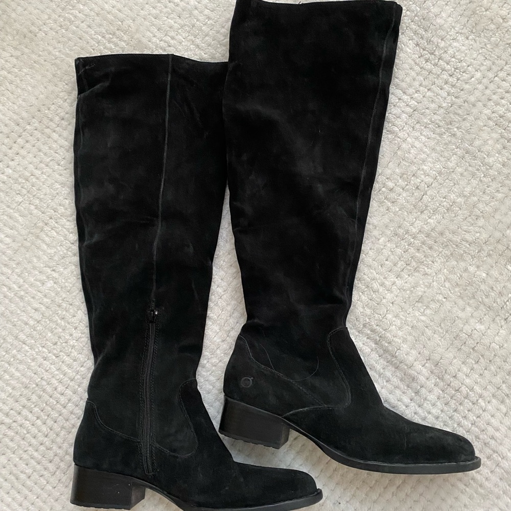 Born suede leather wide calf boots